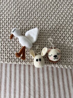100% cotton peruvian handmade crotchet bag charms and bird toy